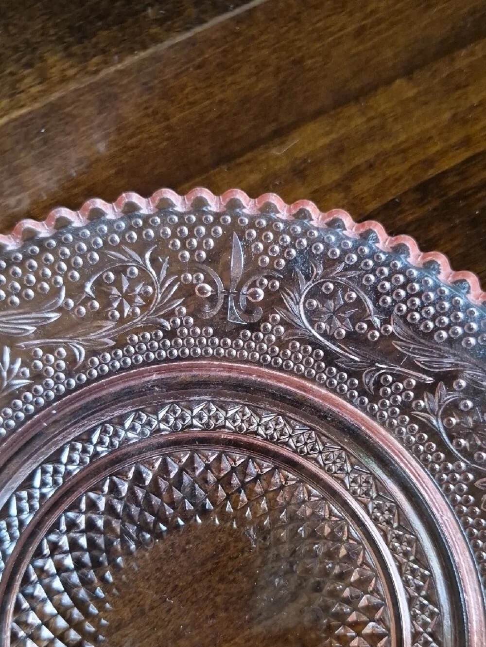 Trellis Pink Plate From Crystal Clear Industries